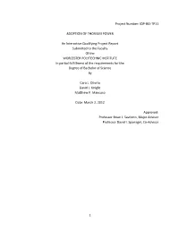 Project Number: IQP-BJS-TP11 ADOPTION of THORIUM POWER
