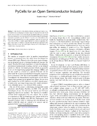 Pycells for an Open Semiconductor Industry