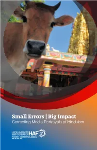 Small Errors | Big Impact Correcting Media Portrayals of Hinduism Mission