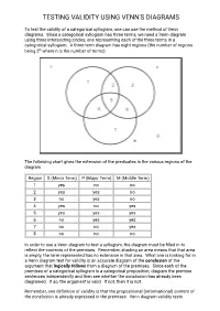 Testing Validity Using Venn's Diagrams
