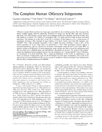 The Complete Human Olfactory Subgenome