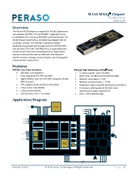 W110 Wigig® Chipset Overview Features Application Diagram