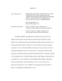 ABSTRACT Title of Dissertation