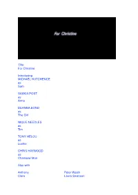 Dogs in Space Tail Credits