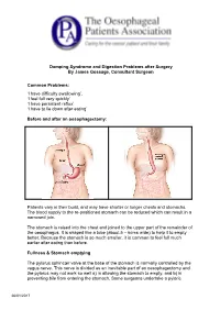 Dumping Syndrome and Digestion Problems After Surgery by James Gossage, Consultant Surgeon Common Problems: 'I Have Difficulty