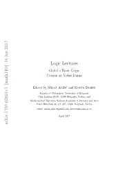 Gödel's Basic Logic Course at Notre Dame