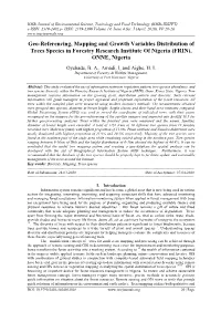 Geo-Referencing, Mapping and Growth Variables Distribution of Trees Species in Forestry Research Institute of Nigeria (FRIN), ONNE, Nigeria