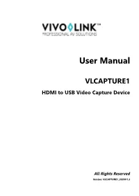 HDMI to USB Video Capture Device