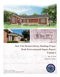 New Yolo Branch Library Building Project Draft Environmental Impact Report Volume I