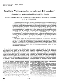 Smallpox Vaccination by Intradermal Jet Injection* 1