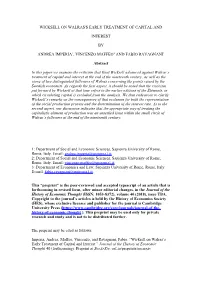 WICKSELL on WALRAS's EARLY TREATMENT of CAPITAL and INTEREST by ANDREA IMPERIA1, VINCENZO MAFFEO2 and FABIO RAVAGNANI3 Abstract