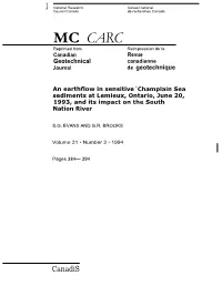 Description of the Landslide That Occurred at Lemieux on June 20
