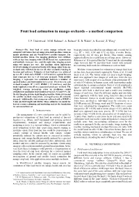 Fruit Load Estimation in Mango Orchards – a Method Comparison