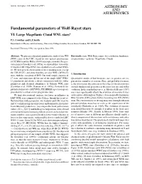 Fundamental Parameters of Wolf-Rayet Stars VI