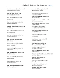 List of Honorees 2015