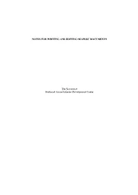 NOTES for WRITING and EDITING SEAFDEC DOCUMENTS The
