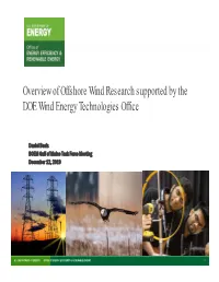 Overview of Offshore Wind Research Supported by the DOE Wind Energy Technologies Office