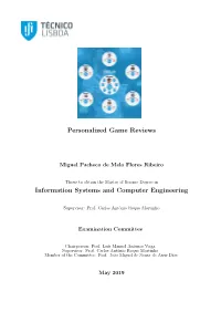 Personalized Game Reviews Information Systems and Computer