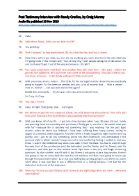 Post Testimony Interview with Randy Credico, by Craig Murray