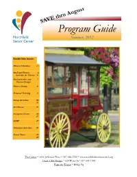 Program Guide Northfield Summer, 2012 Senior Center
