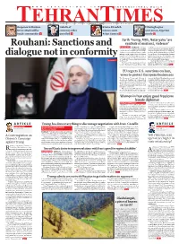 Rouhani: Sanctions and Dialogue Not in Conformity