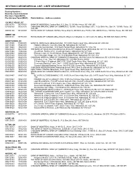 Section Ii Geographical List / Liste Géographique 1