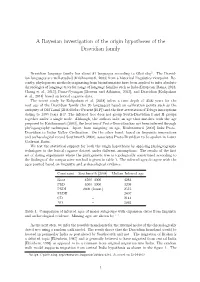 A Bayesian Investigation of the Origin Hypotheses of the Dravidian Family