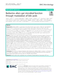 Berberine Alters Gut Microbial Function Through Modulation of Bile Acids Patricia G