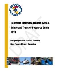California Statewide Trauma System Triage and Transfer Resource Guide 2019