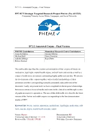 D7 2 2 Annotated Corpus – Final Version