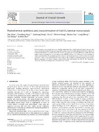 Hydrothermal Synthesis and Characterization of Cucro2 Laminar