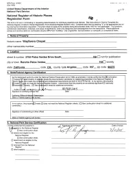 National Register of Historic Places Registration Form This Form Is for Use in Nominating Or Requesting Determinations for Individual Properties and Districts