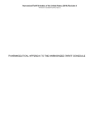 PHARMACEUTICAL APPENDIX to the TARIFF SCHEDULE 2 Table 1