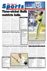 Three-Wicket Malik Restricts India