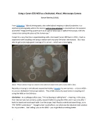 Using a Canon EOS M50 As a Dedicated, Afocal, Microscope Camera Steve Neeley (USA)