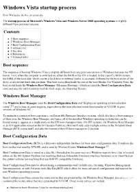 Windows Vista Startup Process