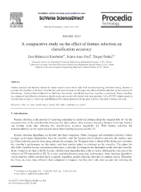 A Comparative Study on the Effect of Feature Selection on Classification Accuracy