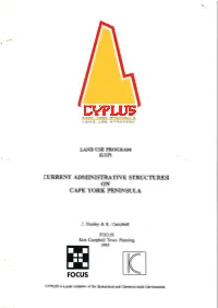 Current Administrative Structures on Cape York Peninsula