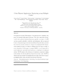 Cyber-Physical Application Monitoring Across Multiple Clouds ∗