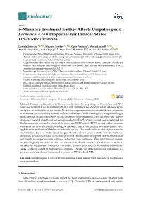 D-Mannose Treatment Neither Affects Uropathogenic Escherichia Coli