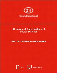 Directory of Community and Social Services