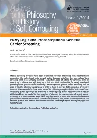 Fuzzy Logic and Preconceptional Genetic Carrier Screening-Revised