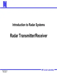 Radar Transmitter/Receiver