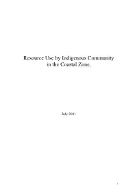 Resource Use by Indigenous Community in the Coastal Zone