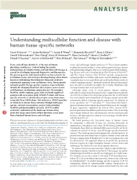 Understanding Multicellular Function and Disease with Human Tissue-Specific Networks