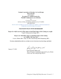 Champlain College Self-Study Document: Format a - 1
