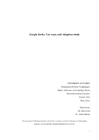 Google Dorks: Use Cases and Adaption Study