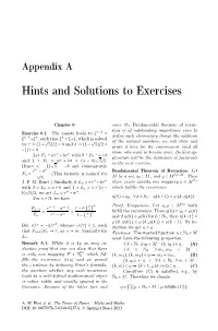 Hints and Solutions to Exercises