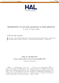 Identification of Rock Mass Properties in Elasto-Plasticity D