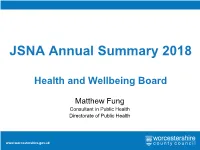 JSNA Annual Summary 2018